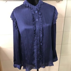 Massimo Tutti Crepe Frilled satin like blouse